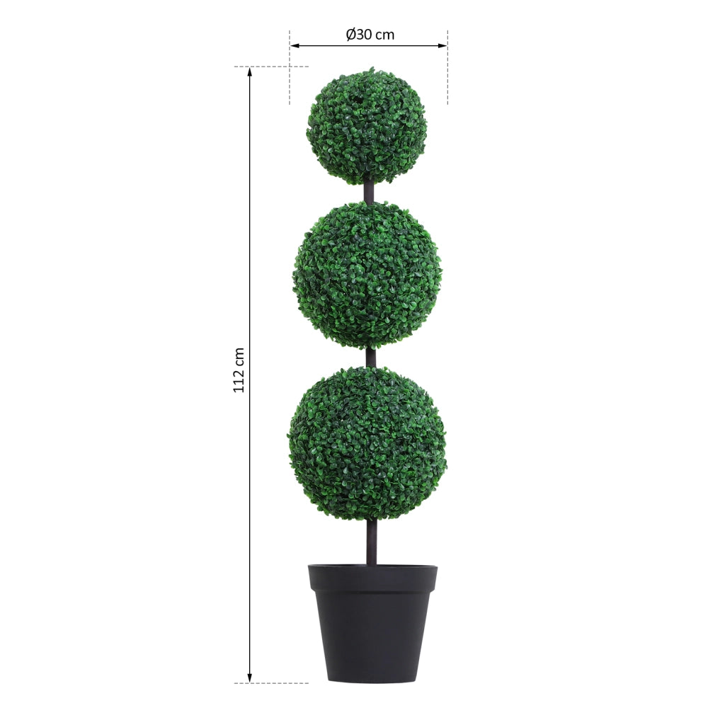 Buis Artificiale Topiaria in Forma di Sfere ¨C zephmum ¨C Verde ?30x112cm