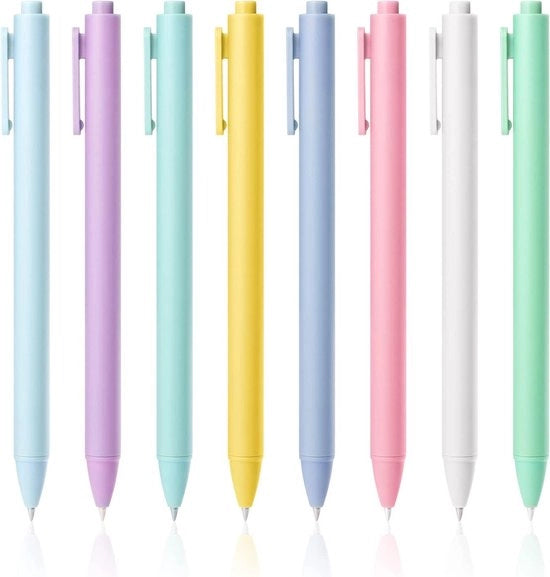 8 pezzi di Pennelli gel 05mm - Snel asciuganti Pennelli gel - Push Intrecciabili - Pennelli estetiche - Pennelli liscie - Disponibili in diverse colori - Pennelli divertenti per scuola ufficio casa - Filling nera.
