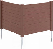 Schermo per Privacy da Esterno, Recinzione con 3 Pannelli e Pali di Metallo Zincato, Recinto da Esterno Versatile e Modulare per Piscina, Copribidone e Condizionatore d’Aria (Marrone)