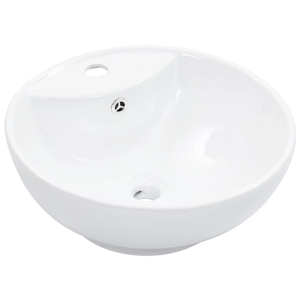 Lavabo da bagno con troppopieno diametro 46,5 cm ceramica bianca 02_0002612