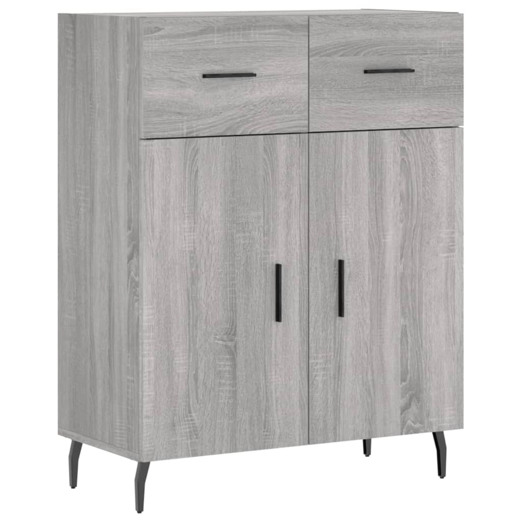 Buffet credenza cassettiera armadio mobile contenitore organizer cucina soggiorno salotto rovere Sonoma alto 69,5 x 34 x 180 cm legno ingegnerizzato grigio 02_0035509