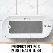 Matrice antiscivolo per bagno 100 x 40 cm - Mat di doccia extra lungo - PVC morbido - Mat di loofah per bagno - Asciuga velocemente - Grigio