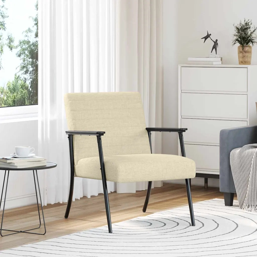 Poltrona | Sedia Relax Crema 59 x 75 x 78 cm Tessuto