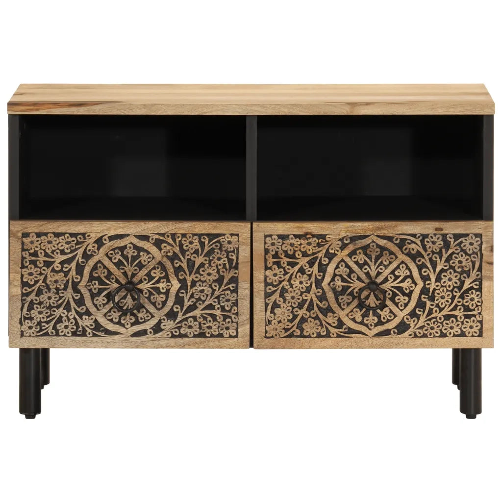 Mobile Porta TV-Credenza per TV 70x33x46 cm in Legno Massello di Mango