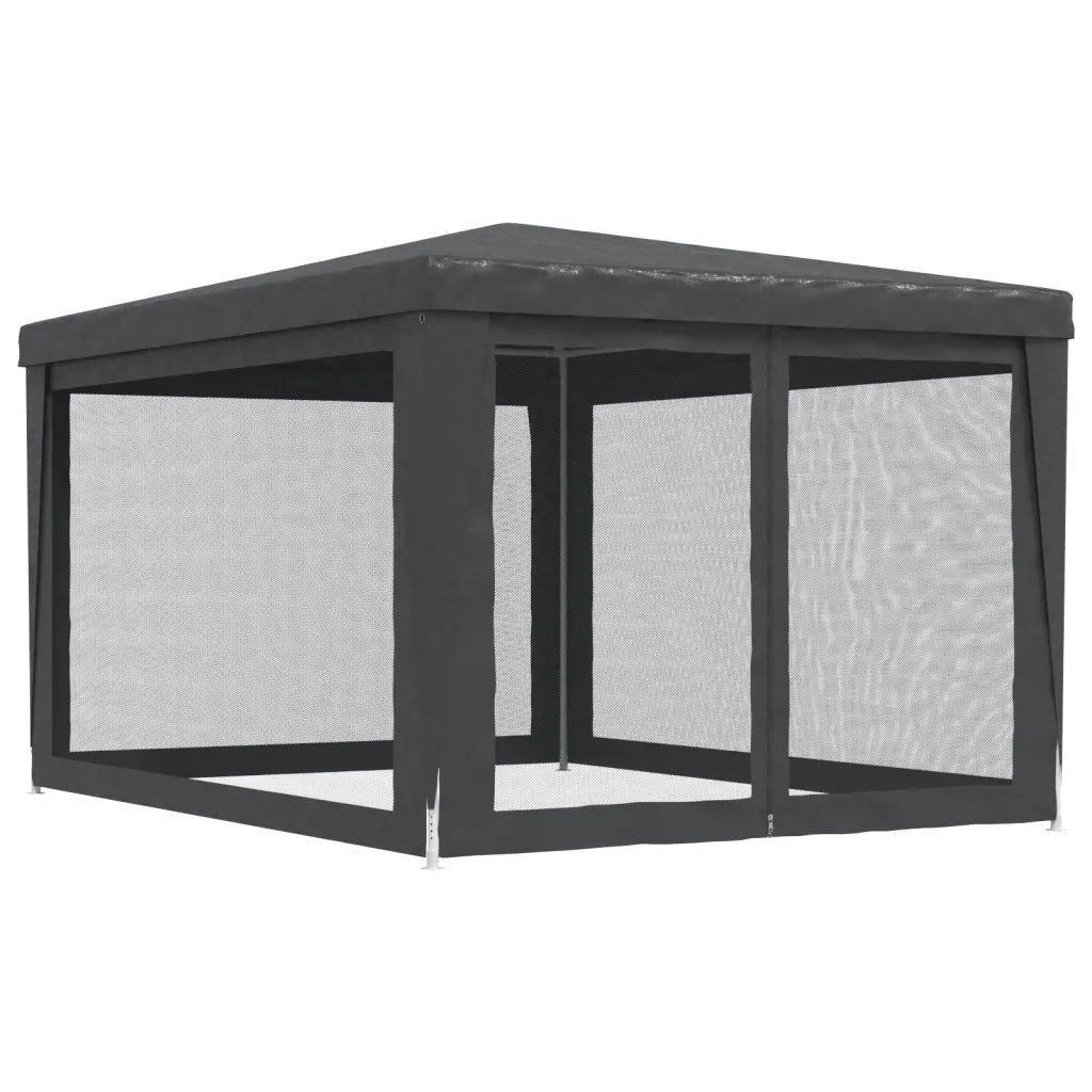 Tenda per Feste con 4 Pareti in Rete-Tenda da campeggio Antracite 3x4 m in HDPE