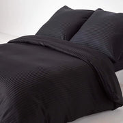 Set da letto a doppia faccia in damasco 100% cotone egiziano, densità 330, 155 x 200 cm, nero