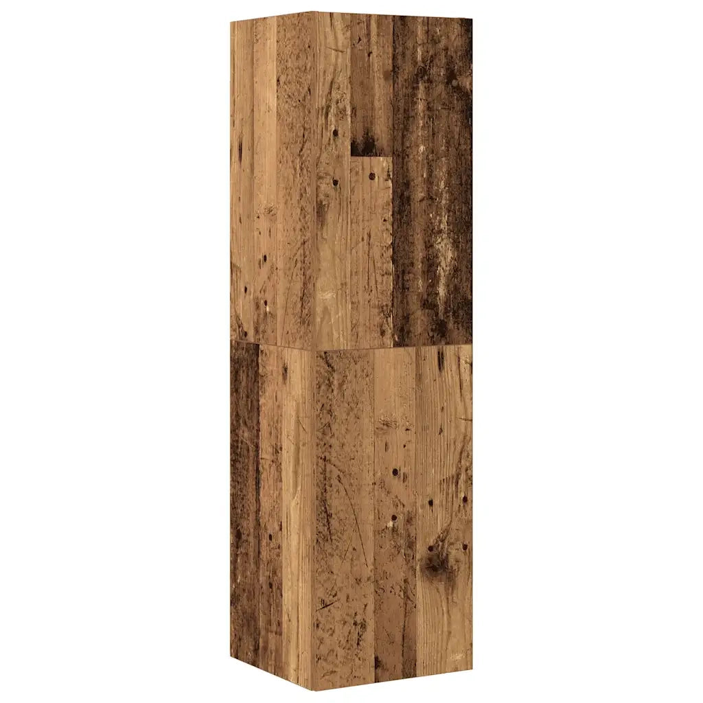 Set Mobile TV 4 pz Montato a Parete Legno Antico in Truciolato