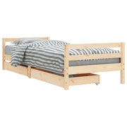 Giroletto per Bambini | Letto Infantile | Lettino con Cassetti 90x190cm Legno Massello Pino