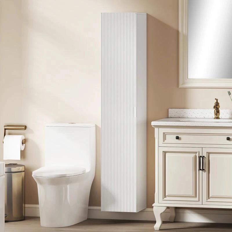 MOBILE BAGNO SOSPESO A COLONNA CON RIPIANI REGOLABILI E CHIUSURA SOFT CLOSE, 30X31.5X160 CM, BIANCO