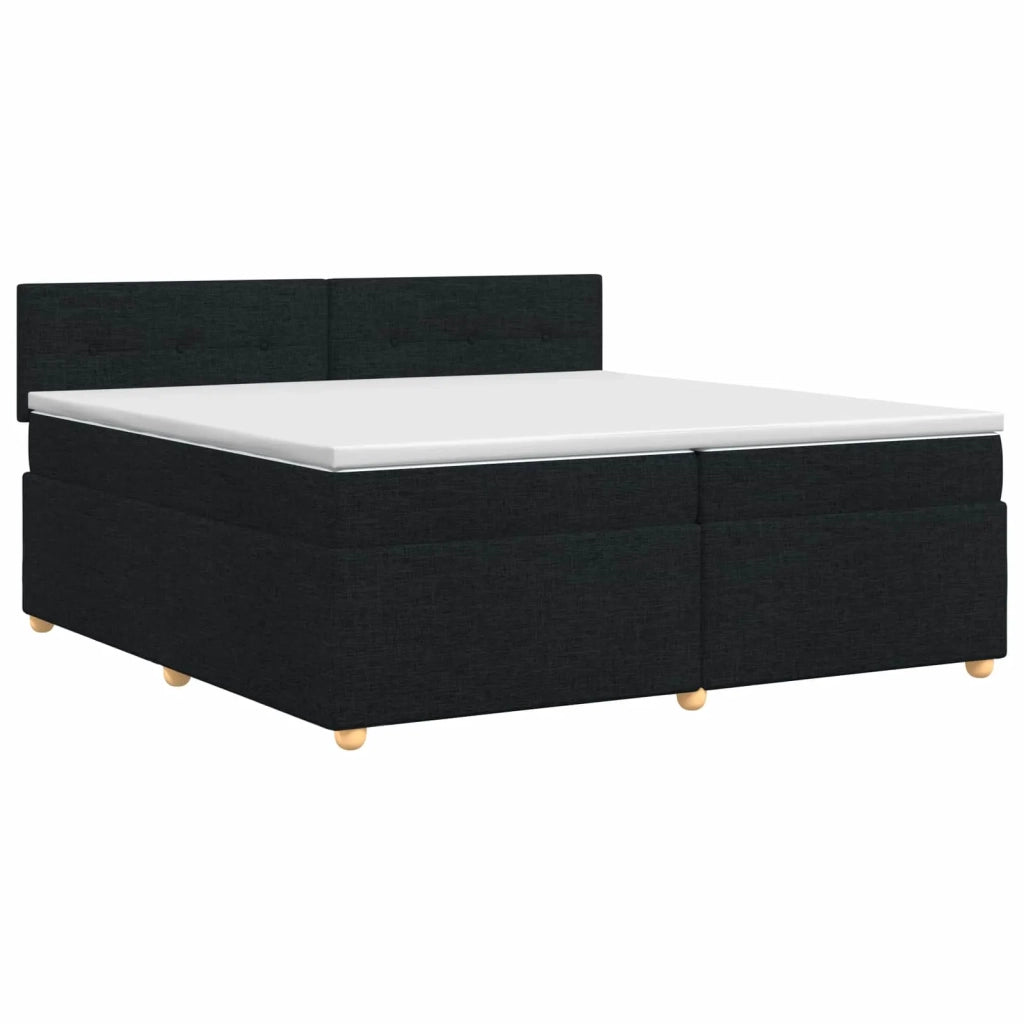 Letto box spring con materasso Nero 200 x 200 cm Tessuto 3451037