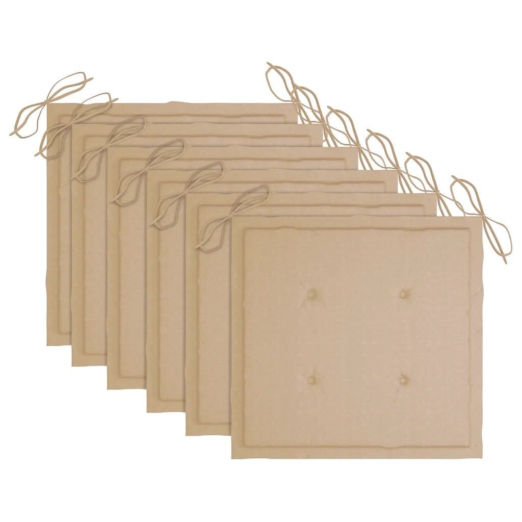Sedie da Giardino con Cuscini 6 pz in Legno Massello di Acacia 3078500