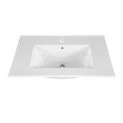 Lavabo da incasso AXIS 80 cm in ceramica bianco lucido dal design contemporaneo