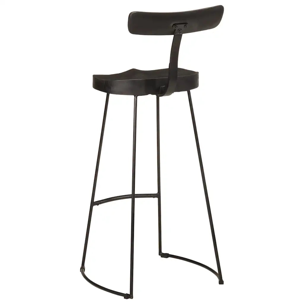 Sgabelli da Bar 2 pz Neri 49x43x103 cm Legno Massello di Mango 4013515