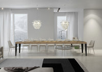 Tavolo Allungabile 200-460x90x77 cm Flame Premium Quercia Natura Telaio Antracite