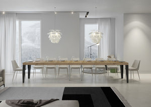 Tavolo Allungabile 200-460x90x77 cm Flame Premium Quercia Natura Telaio Antracite