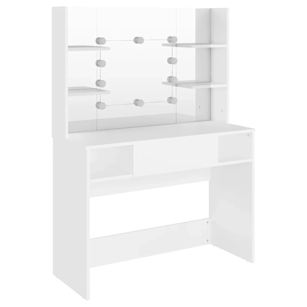 Toeletta con Luci LED 100x40x135 cm in MDF Bianca 331538