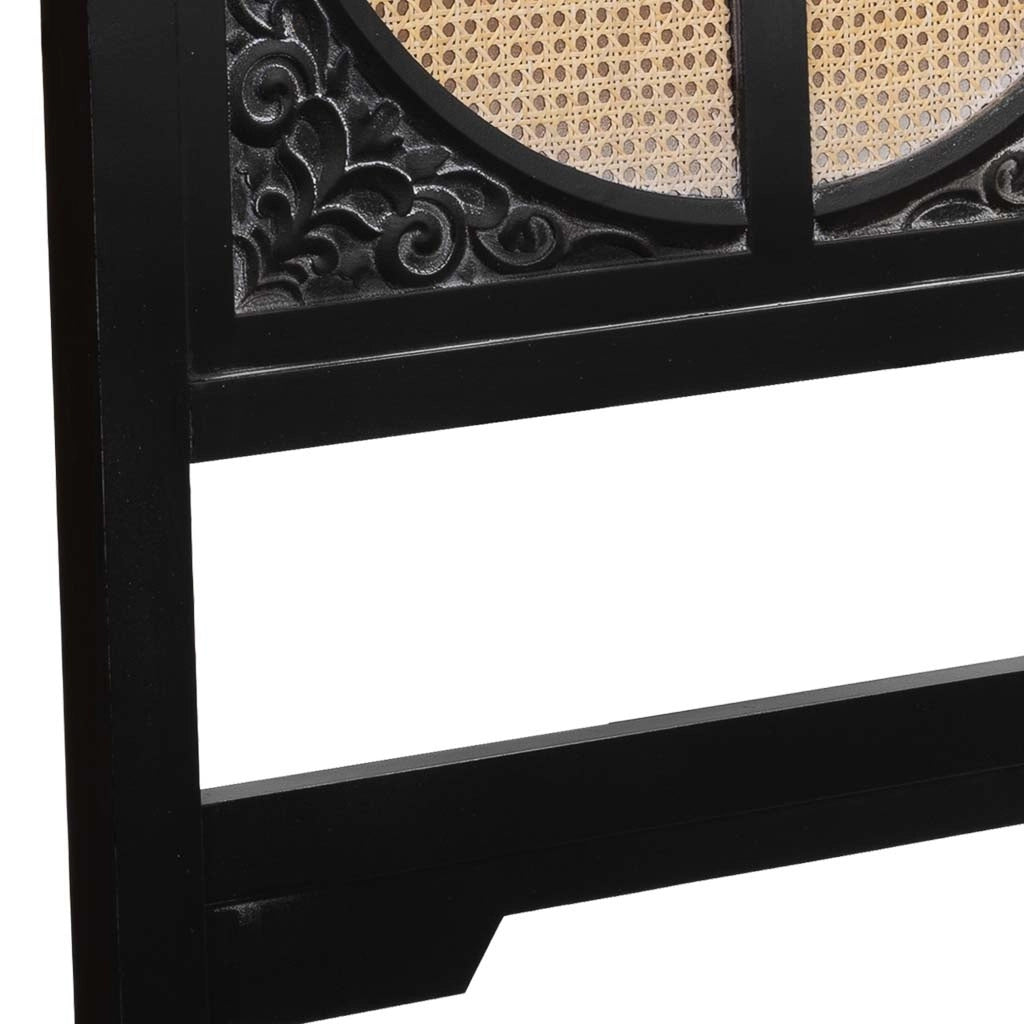 Testiera in legno nero con doghe 150x5x130h cm
