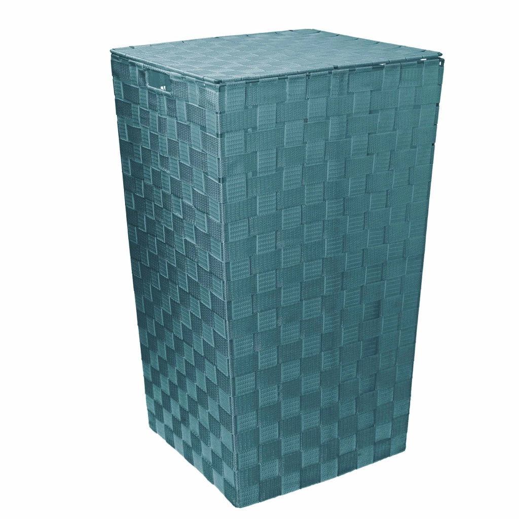 Cesto Portabiancheria in poliestere verde acqua quadro cm 33x33xh53