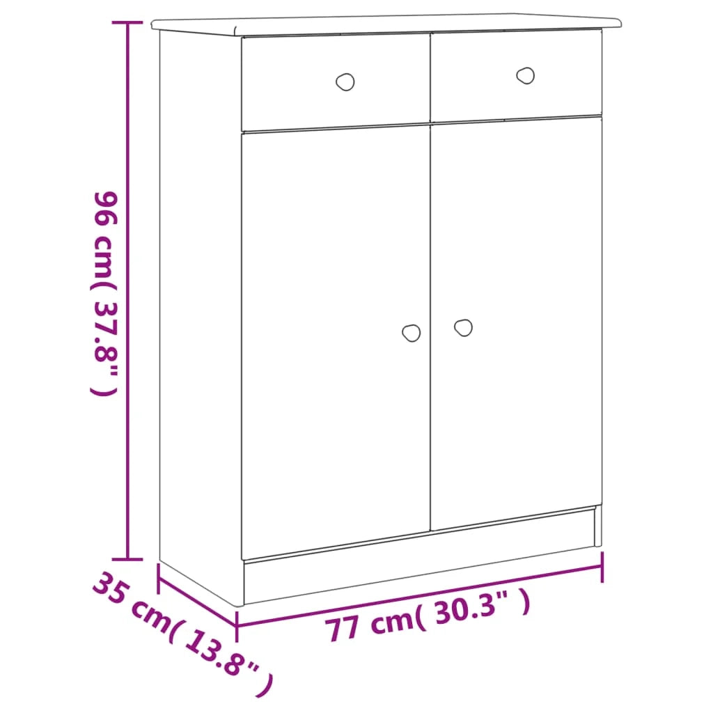 Scarpiera mobile contenitore per scarpe mobile per ingresso/corridoio/soggiorno ALTA 77 x 35 x 96 cm legno massello di pino marrone 02_0021399