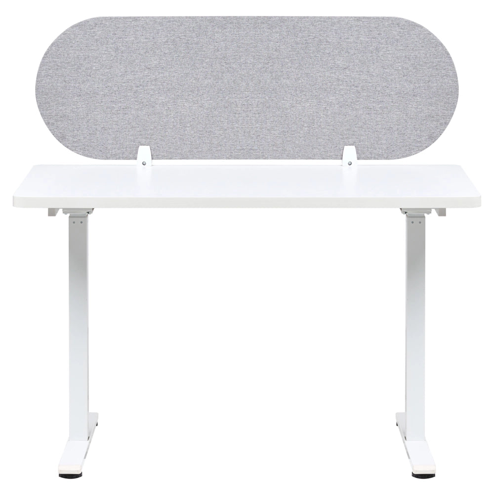 Pannello divisorio grigio chiaro in tessuto PET Board 120 x 40 cm Schermo acustico Morsetti di montaggio modulari Casa Ufficio