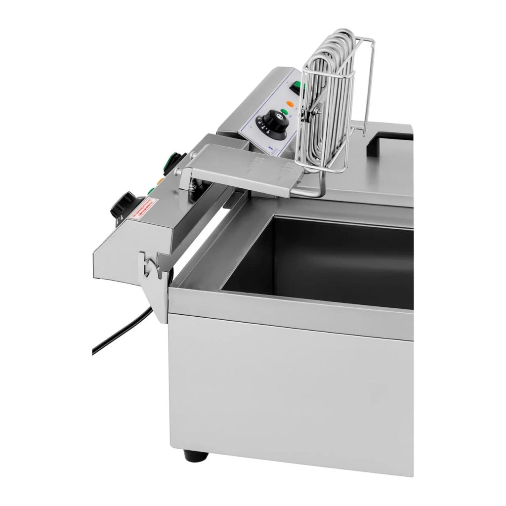 Friggitrice elettrica professionale per ristoranti 2 x 13 litri rubinetti di scarico 14_0001787