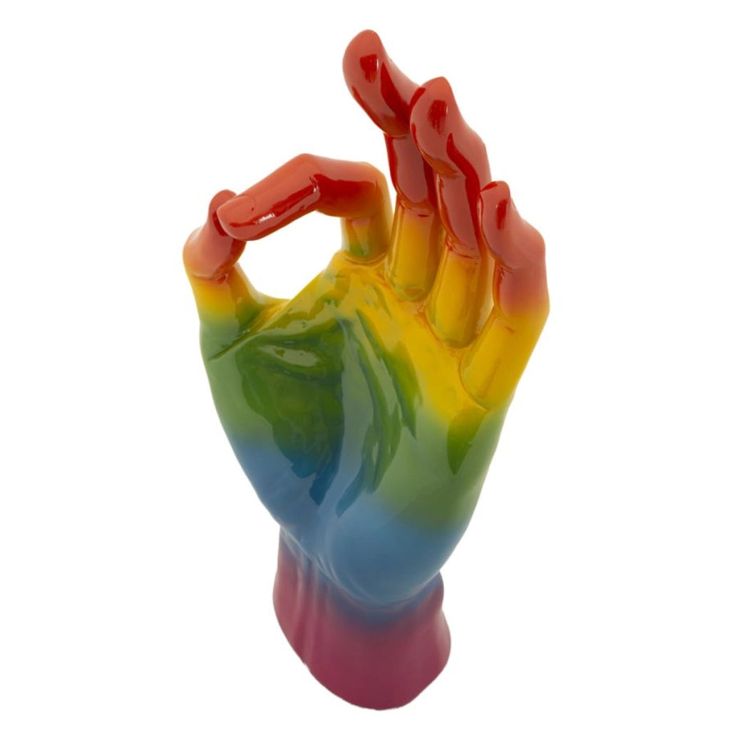 Scultura Mano, Multicolore, Poliresina, 16x10,5x36 cm