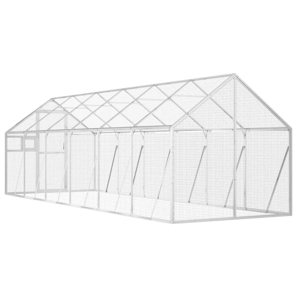 Voliera Argento 1,79x6x1,85 m in Alluminio 3155798