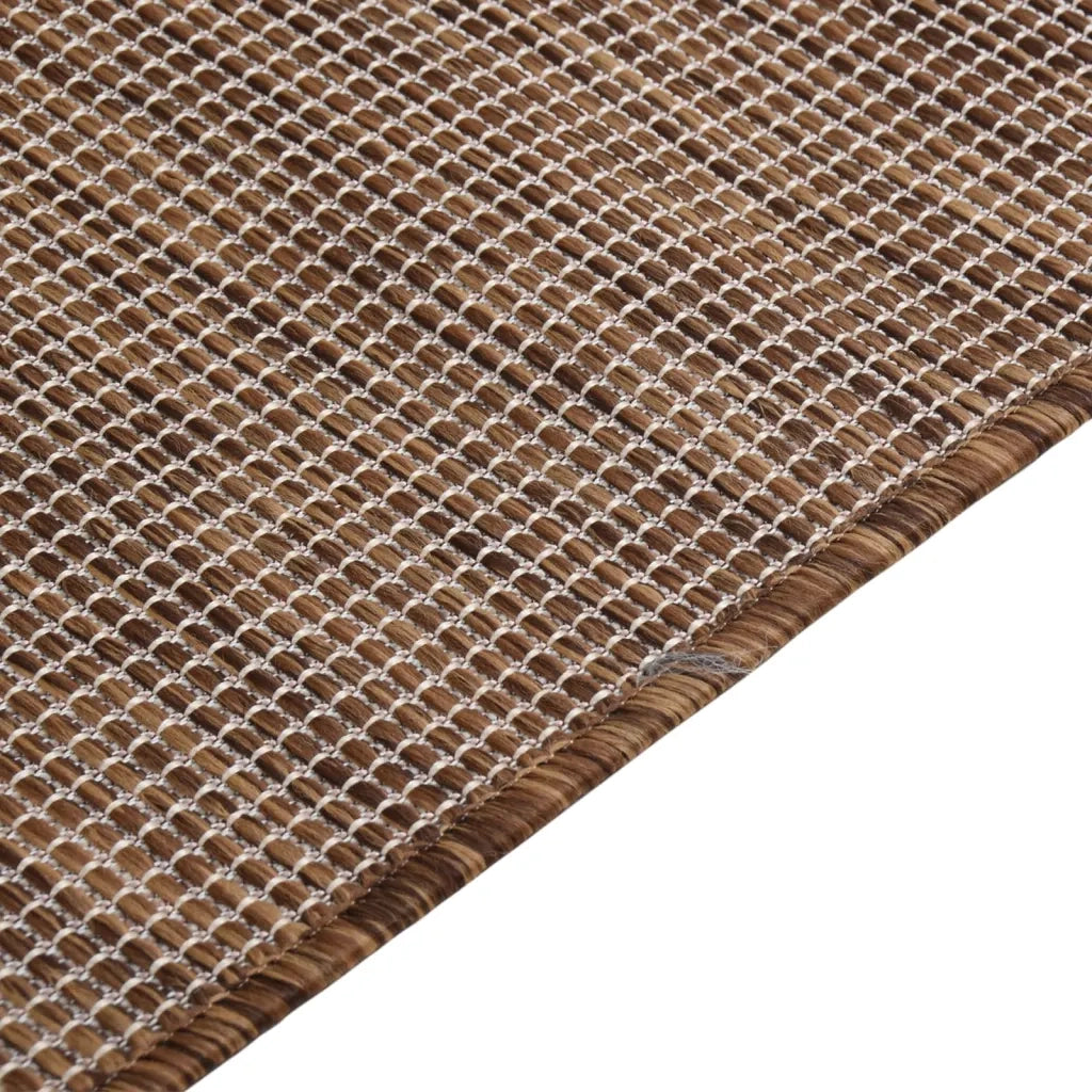Tappeto da Esterni a Tessitura Piatta 200x280 cm Marrone 340791