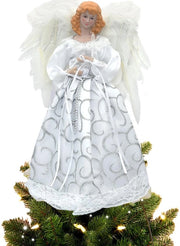 Decorazione di Natale per Interno - Angelo di Natale - 32 cm - Illuminazione LED a Calore - Decorazione di Natale per Interno - Finitura Elegante - Decorazione di Natale Nobilitante - Decorazione di Natale per Festa di Natale