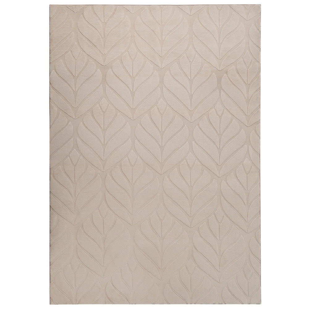 Tappeto in pelliccia sintetica di coniglio, beige, in poliestere, 160 x 230 cm, morbido e a pelo lungo, motivo a foglie