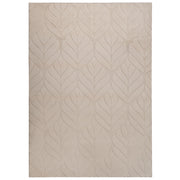 Tappeto in pelliccia sintetica di coniglio, beige, in poliestere, 160 x 230 cm, morbido e a pelo lungo, motivo a foglie