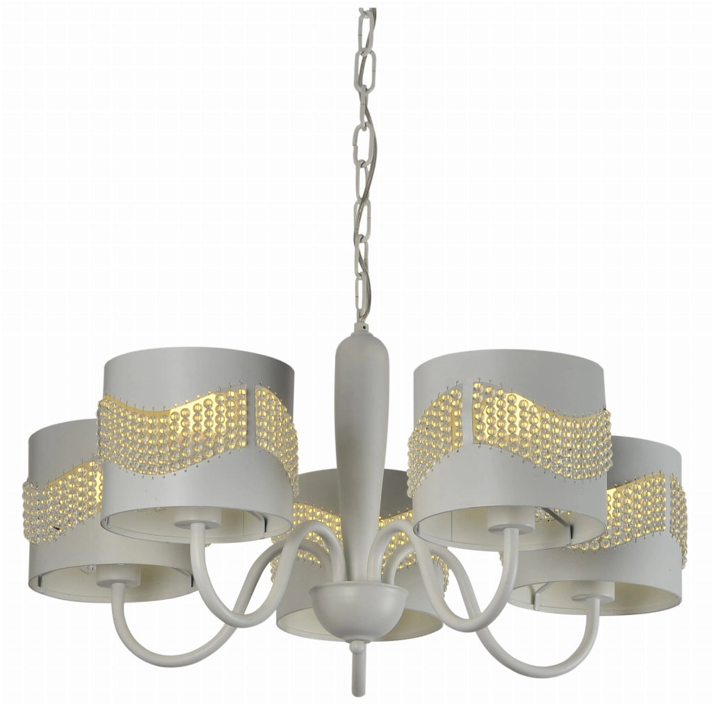 Candellux Antonio lampadario sospensione bianco oro 5xE27