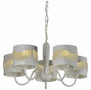 Candellux Antonio lampadario sospensione bianco oro 5xE27