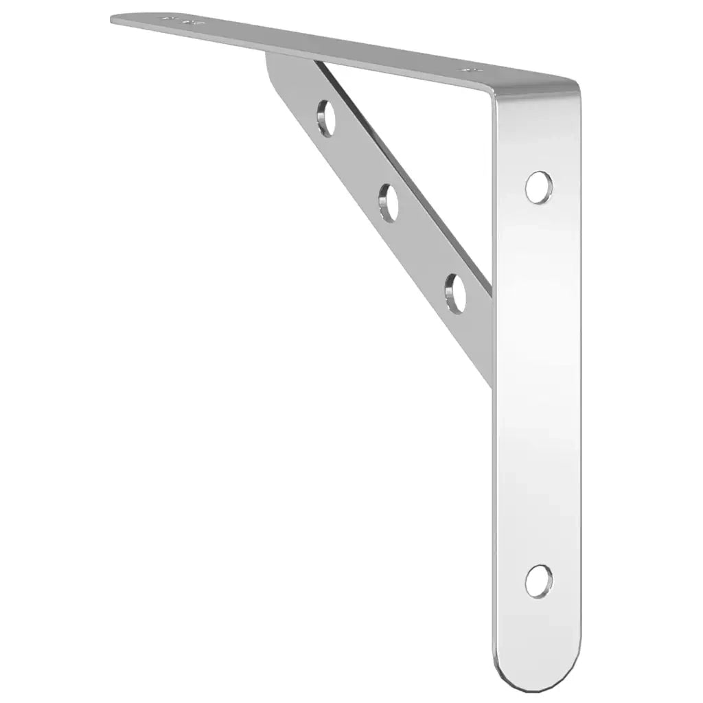 4 pz Staffe per Mensola | Ripiano | Scaffale 23,5x2,5x15,5cm in Acciaio Inox Argento