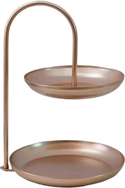 Etagere 2 livelli - Etagere - Vassoio per frutta - Scatola per frutta - Cassetto per piatti - Cassetto per vassoio - Struttura in metallo - Cassetto in acciaio - Cassetto in rosso oro