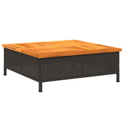 Copertura Base Ombrellone Nera 70x70x25 cm Polyrattan e Acacia CFW5476686