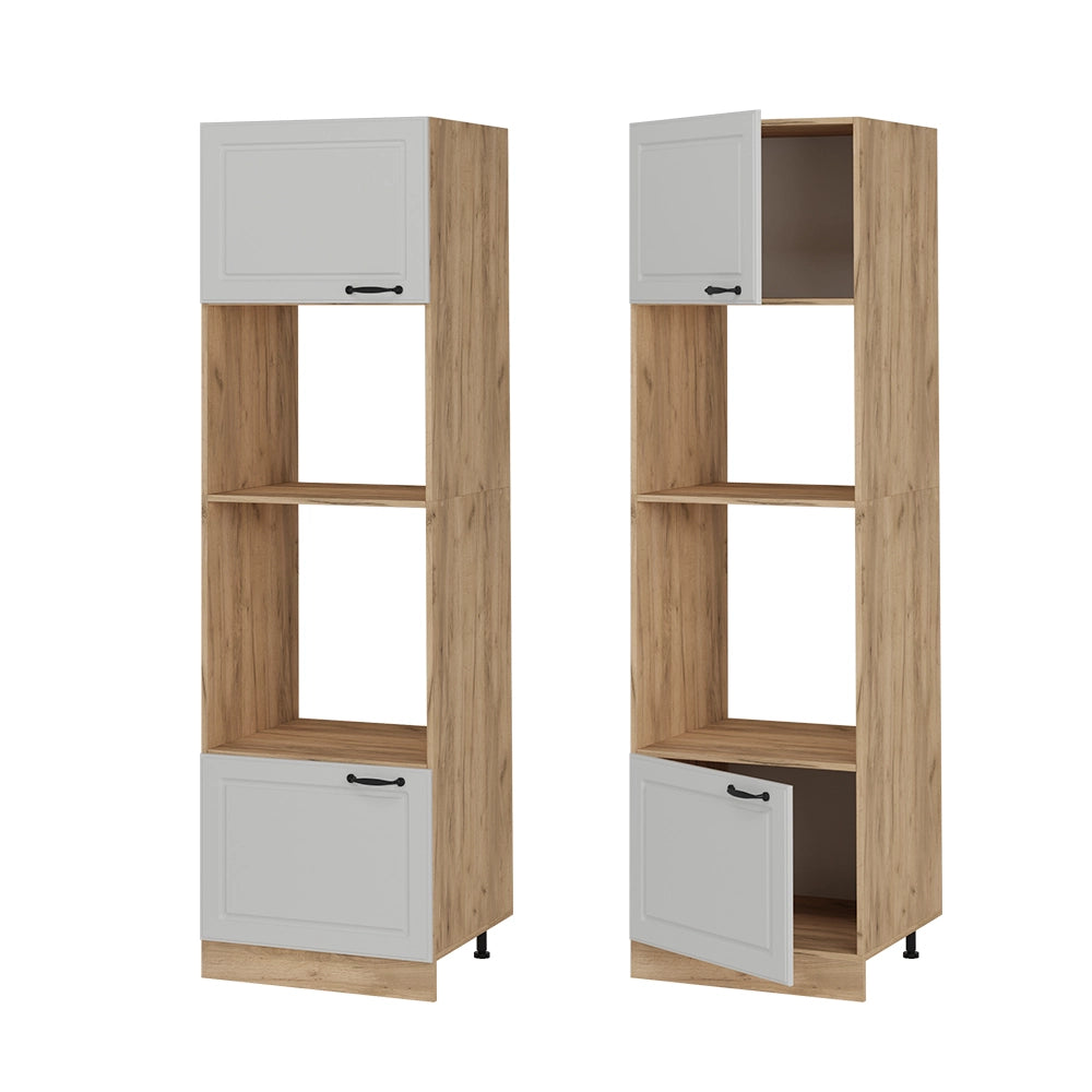 Mobile cucina microonde R-Line Bianco rustico/Rovere dorato 60 cm Vicco