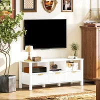 Mobile TV Moderno con 3 Cassetti e 3 Ripiani Aperti per Televisori 109,2-139,7 cm 120x39,5x50 cm Bianco