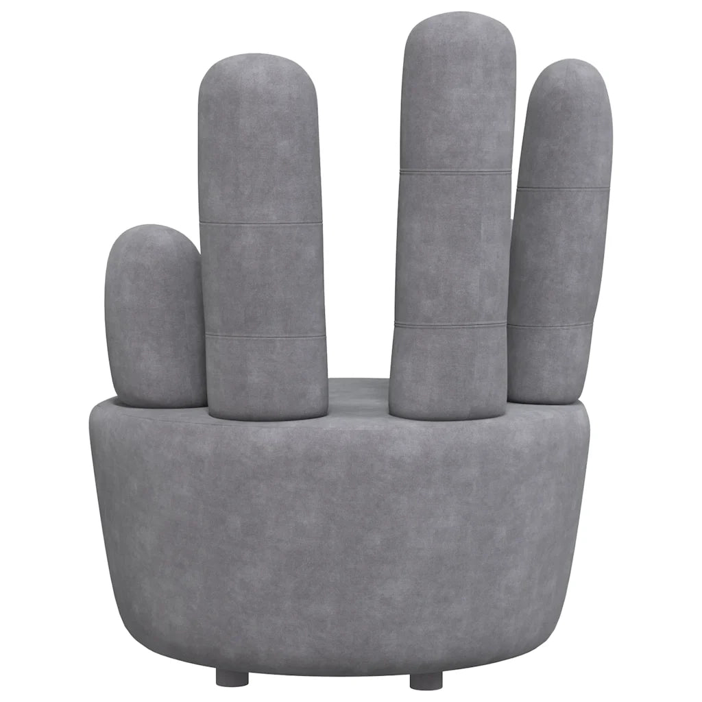 Poltrona a Forma di Mano Grigia in Velluto cod mxl 9526