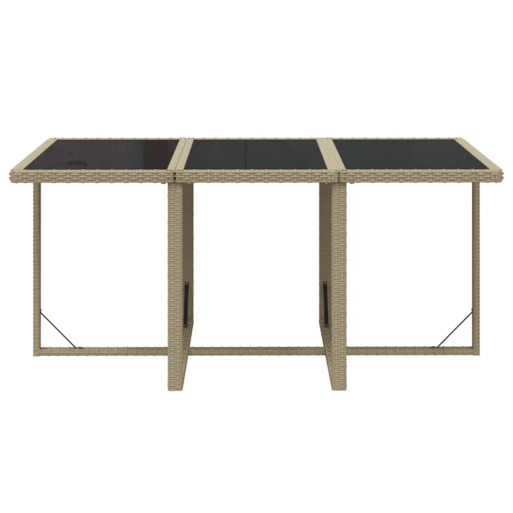 Set da Pranzo per Giardino 7pz con Cuscini in Polyrattan Beige cod mxl 38596