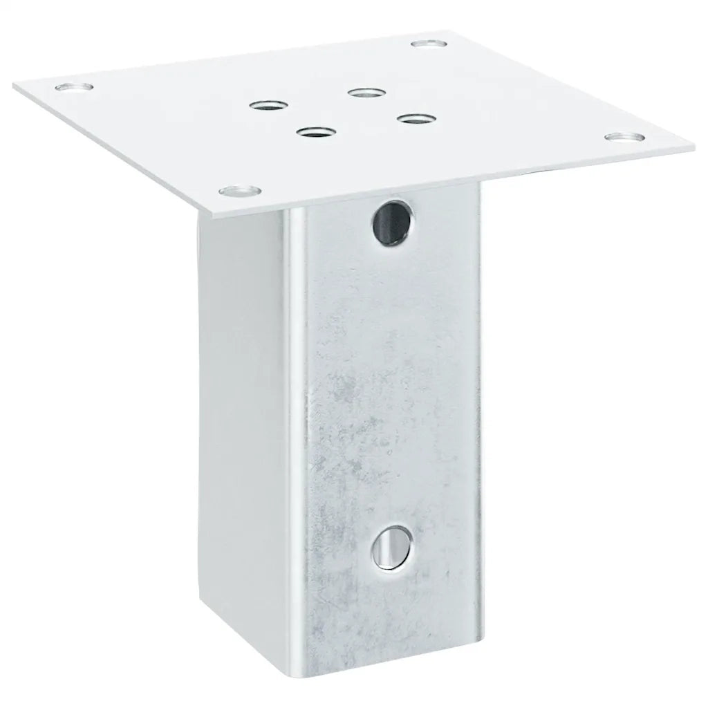Basi per Pali Quadrate 4 pz Argento 71x71 mm in Acciaio Zincato 42000006