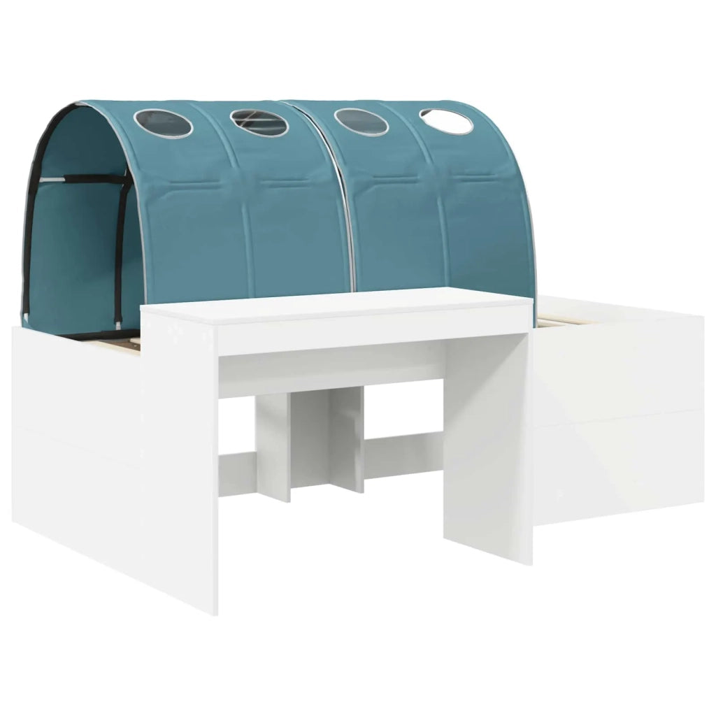 Letto con Tunnel 4 pcs Bianco e azzurro Legno ingegnerizzato
