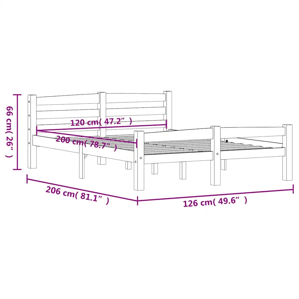 Giroletto senza Materasso Grigio Scuro 120x200 cm Legno Pino