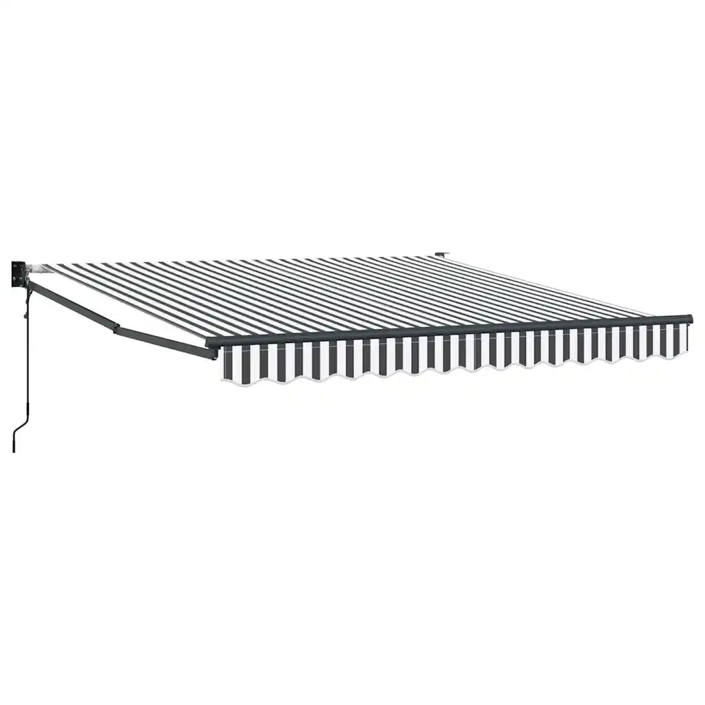 Tenda da Sole-Tenda parasole per balcone Antracite e Bianca 3x2,5 m Tessuto e Alluminio 954338