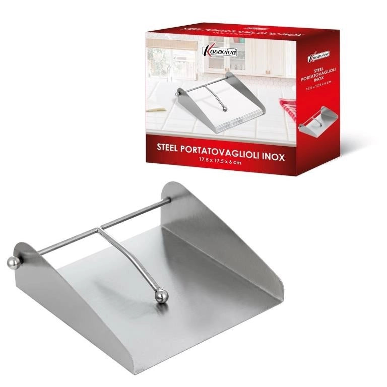 Portatovaglioli da Tavola in Acciaio Inox 17,5 x 17,5 cm
