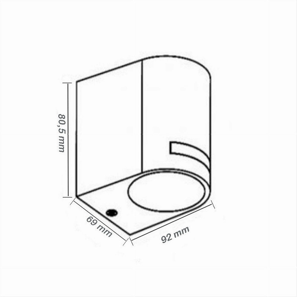 Trade Shop - Applique Esterno Parete Facciate Giardino Lampada Muro Attacco Gu10 Ip54 Gn-wl061 - Nero