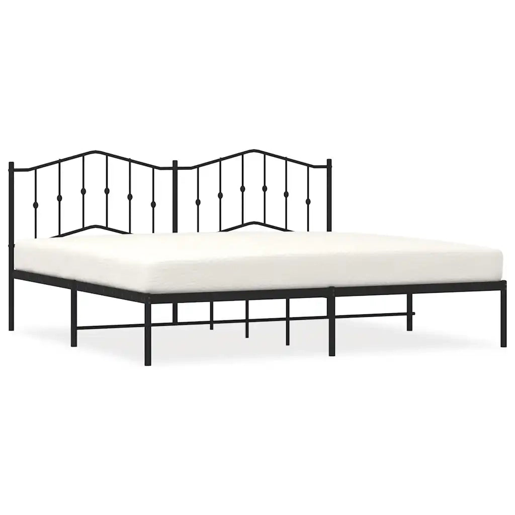 Giroletto con Testiera-Struttura Letto con testiera in Metallo Nero 193x203 cm 574574