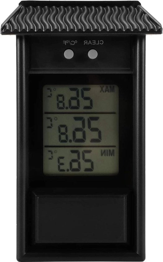 Termometro digitale per forno - Impermeabile - Risoluzione di 0,1 °C - Intervallo di temperatura -20 a 50 °C - Alimentazione a batteria da parete (nero)