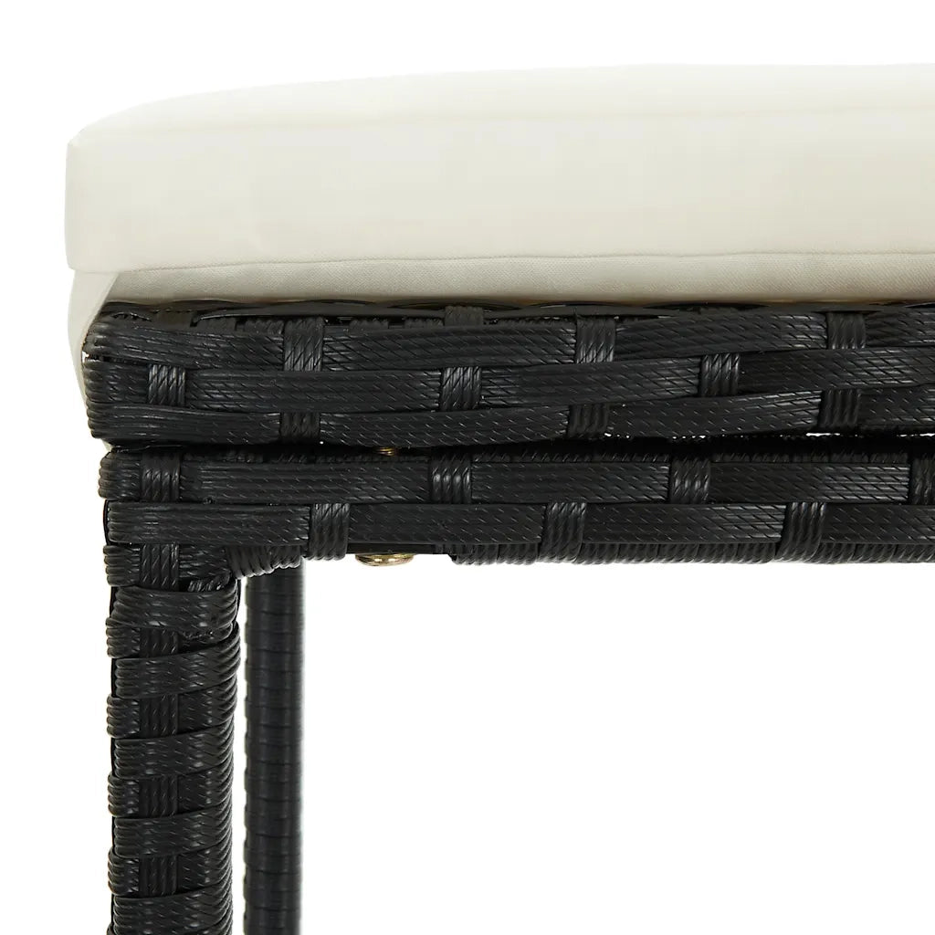 Set da Bar da Giardino 5 pz | Set Salotto da Giardino con Cuscini Nero