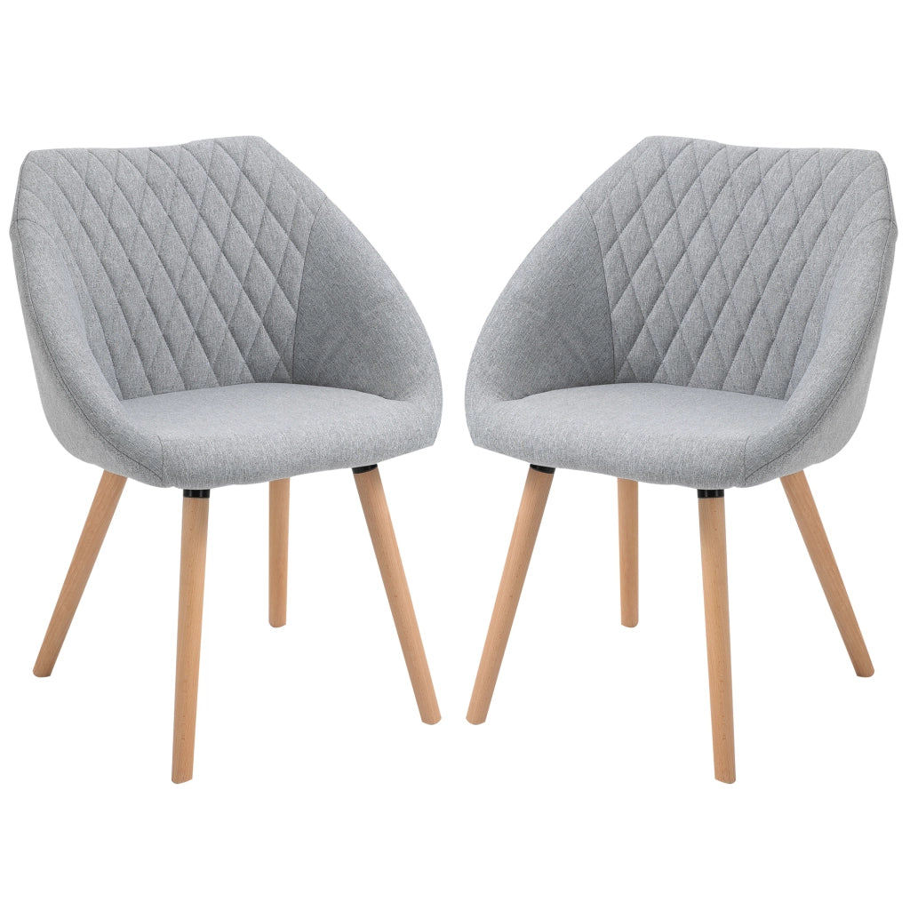 Set di 2 Sedie da Pranzo Design Scandinavo ¨C Zephmum ¨C Legno di Faggio Grigio